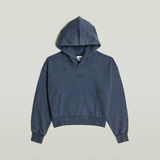 G-STAR Outlet Sudadera efecto lavado con capucha A-Line Script Azul oscuro