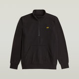 G-STAR Outlet Sudadera Half Zip Label Badge Negro