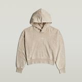 G-STAR Outlet Suéter Washed A Line Script con capucha Beige