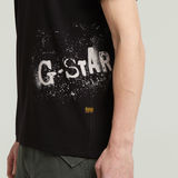 G-STAR Outlet Camiseta Sprayed Graphic Negro