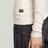 G-STAR Outlet Camiseta A-Line Slim Rib Mock Blanco