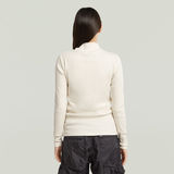 G-STAR Outlet Camiseta A-Line Slim Rib Mock Blanco