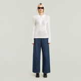 G-STAR Outlet Pointelle Slim Polo Knit White