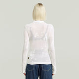 G-STAR Outlet Pointelle Slim Polo Knit White