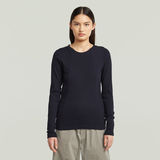 G-STAR Outlet Camiseta A-Line Slim Rib Azul oscuro