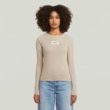 G-STAR Outlet Embro Patch Slim T-Shirt Beige