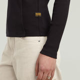 G-STAR Outlet Camiseta A-Line Slim Mock Negro