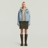 G-STAR Outlet Suéter Washed A Line Script con capucha Beige