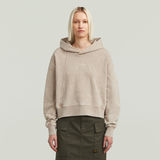 G-STAR Outlet Suéter Washed A Line Script con capucha Beige