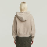 G-STAR Outlet Suéter Washed A Line Script con capucha Beige