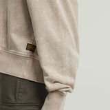 G-STAR Outlet Suéter Washed A Line Script con capucha Beige