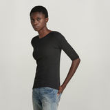 G-STAR Outlet Slim Rib Boatneck T-Shirt Black