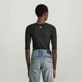 G-STAR Outlet Slim Rib Boatneck T-Shirt Black