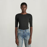 G-STAR Outlet Slim Rib Boatneck T-Shirt Black