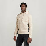 G-STAR Outlet Logo Tape Hooded Sweater Beige