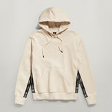 G-STAR Outlet Logo Tape Hooded Sweater Beige
