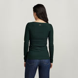 G-STAR Outlet Slim Rib Scoop Top Green