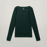 G-STAR Outlet Slim Rib Scoop Top Green