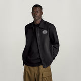 G-STAR Outlet Polo Collar Zip Thru Sweater Black