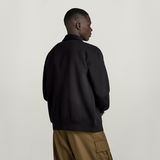 G-STAR Outlet Polo Collar Zip Thru Sweater Black