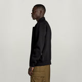 G-STAR Outlet Polo Collar Zip Thru Sweater Black
