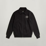 G-STAR Outlet Polo Collar Zip Thru Sweater Black
