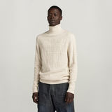 G-STAR Outlet Table Structure Turtle Knitted Sweater Beige