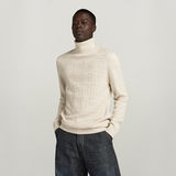 G-STAR Outlet Table Structure Turtle Knitted Sweater Beige