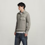 G-STAR Outlet Army Half Zip Knitted Sweater Grey