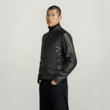 G-STAR Outlet Biker Leather Jacket Black