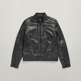 G-STAR Outlet Biker Leather Jacket Black