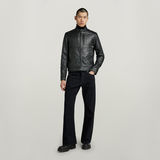 G-STAR Outlet Biker Leather Jacket Black