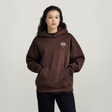 G-STAR Outlet Unisex Core Loose Hooded Sweater Brown