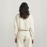 G-STAR Outlet Cropped Half Zip Loose Sweater White