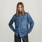 G-STAR Outlet Camisa Unisex Premium Dakota Regular Evergreen Azul intermedio