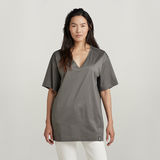G-STAR Outlet Essential Loose Deep V-Neck T-Shirt Grey