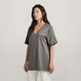 G-STAR Outlet Essential Loose Deep V-Neck T-Shirt Grey