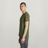 G-STAR Outlet Camiseta Side Stencil Verde