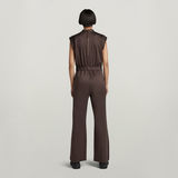 G-STAR Outlet Wide Leg V-Neck Jumpsuit Brown