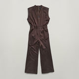 G-STAR Outlet Wide Leg V-Neck Jumpsuit Brown