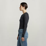 G-STAR Outlet Henley Body Slim Top Black