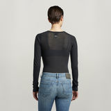 G-STAR Outlet Henley Body Slim Top Black
