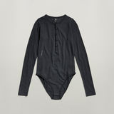 G-STAR Outlet Henley Body Slim Top Black