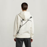 G-STAR Outlet Thistle Back Graphic Hoodie White