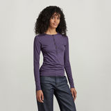 G-STAR Outlet Essential Henley Slim Top Purple