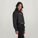 G-STAR Outlet Sudadera Vintage Cropped Logo Loose Gris