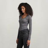 G-STAR Outlet Henley Ultra Slim Body Top Grey