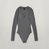 G-STAR Outlet Henley Ultra Slim Body Top Grey