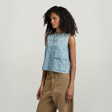G-STAR Outlet Premium Cropped Shirt Sleeveless Light blue