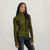 G-STAR Outlet Top Slim Rib Mock Verde